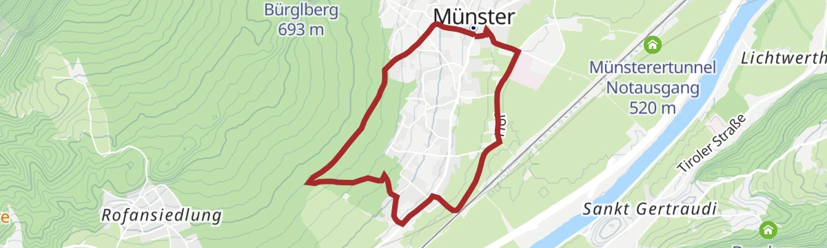 Route map: KulTour - Besinnungsweg Grünangerl Münster